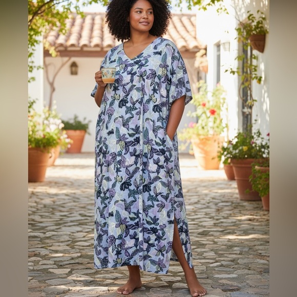 LOGO by Lori Goldstein Dresses & Skirts - LOGO by Lori Goldstein beach to street caftan, size XL, pockets